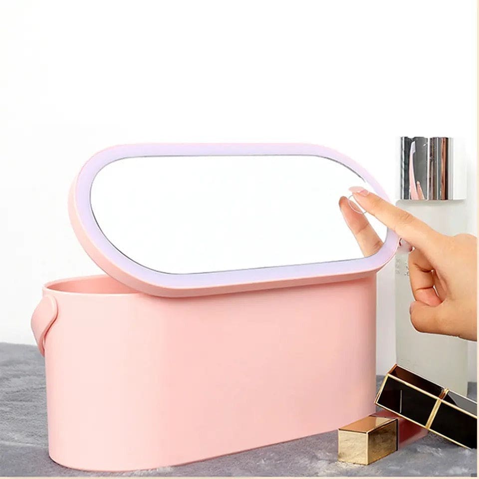 Touch Light Storage Makeup Case, Makeup Organizer Box with LED Light Mirror, Multipurpose Travel Makeup Organizer, Portable Travel Makeup Organizer, Box Mirror Cosmetics Organizer Touch Light Storage Makeup Case, Makeup Organizer Box with LED Light Mirror, Multipurpose Travel Makeup Organizer, Portable Travel Makeup Organizer, Box Mirror Cosmetics Organizer